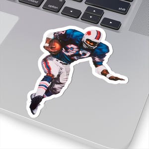 O J Simpson Buffalo Bills Vintage Retro NFL Sports Memorabilia Sticker for Laptop, Water Bottle, Notebook - 1970s Kiss-Cut Sticker