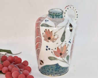 Porcelain Bud Vase in Italian Floral Deisgn