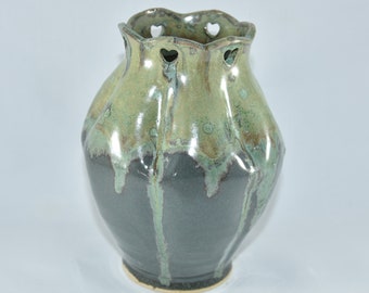 Lichen Pottery Vase - Decorative Ceramic Art