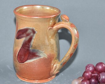 Extra Large Modern Handmade Mug in Shino Glaze. Handmade Pottery Coffee Cup. Beer Mug.