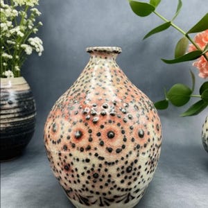 Handmade Pottery Vase with Textured Design Just the vase