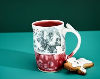 Pointer Dog Mug: Oversized 18 oz Stoneware Coffee Cup