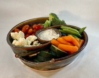 Swirled Chip and Dip Bowl, Charcuterie Bowl Set for Veggies, Nuts, Cheese and Crackers