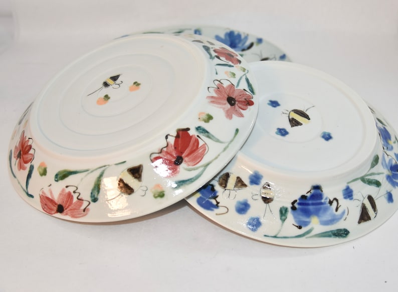 Tuscan Look Dinner Plates Colorful Floral Design Platters image 3