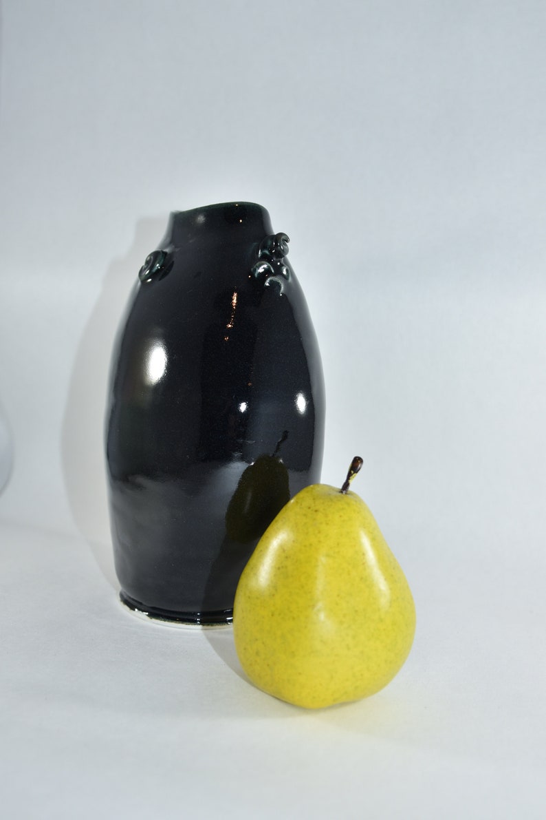 Porcelain Vase in Black Glaze. Stunning Handmade Pottery. image 4