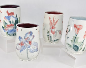 Wildflowers Tumbler Set. Ceramic Handmade Vases.