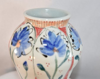 Italian Floral Design Porcelain Vase