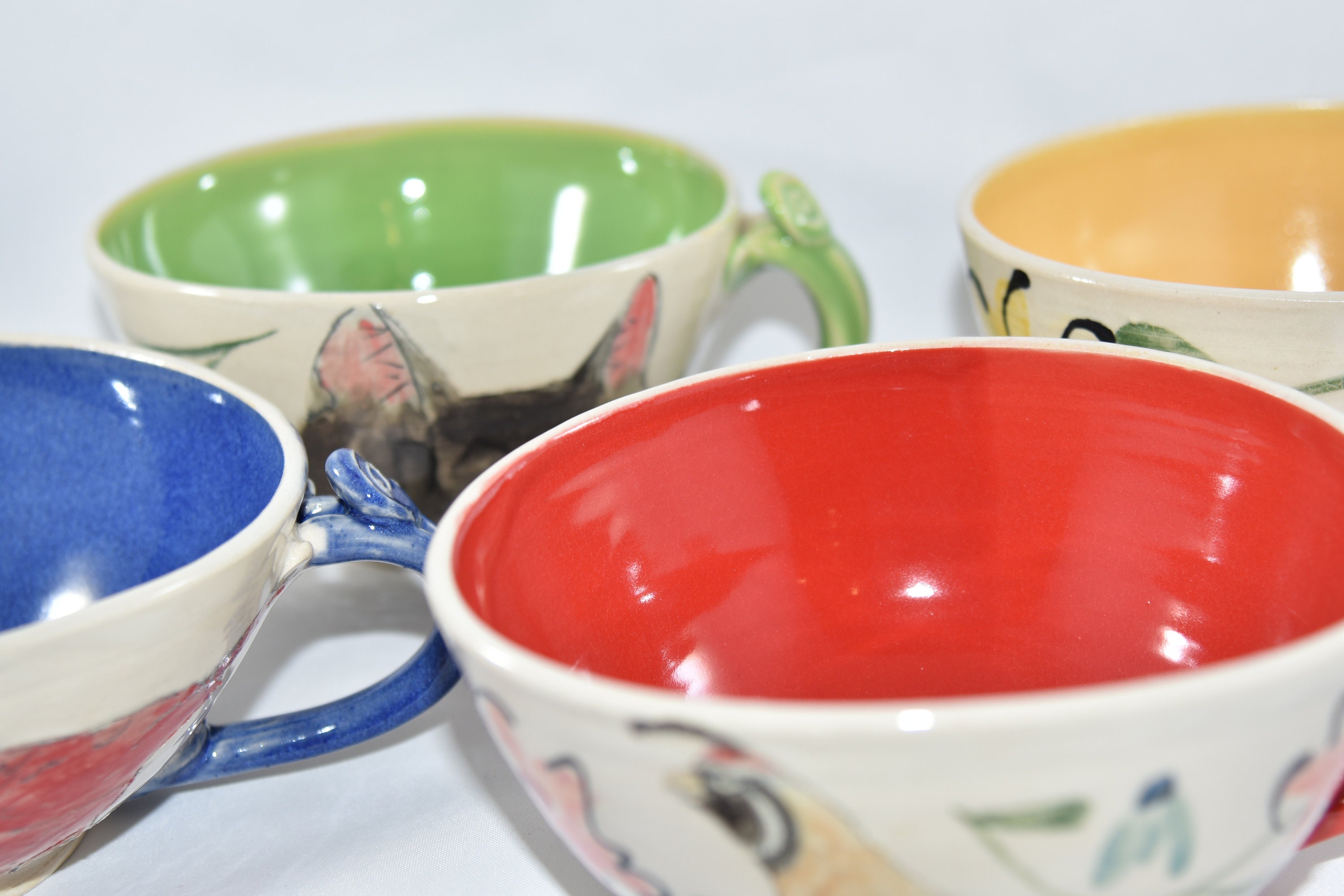 Oversized mug with gray cat. Large soup mugs. Ceramic latte Etsy