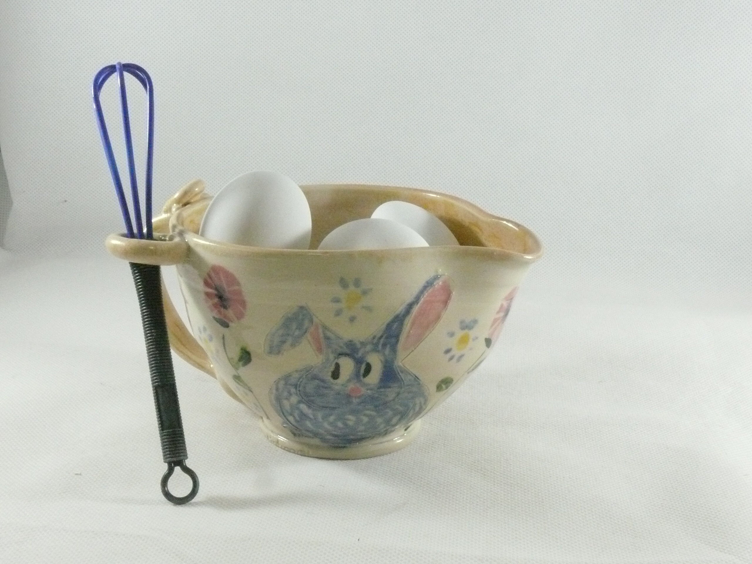 Ceramic Mixing Bowl with Pour Spout and Handle Rabbit and Etsy