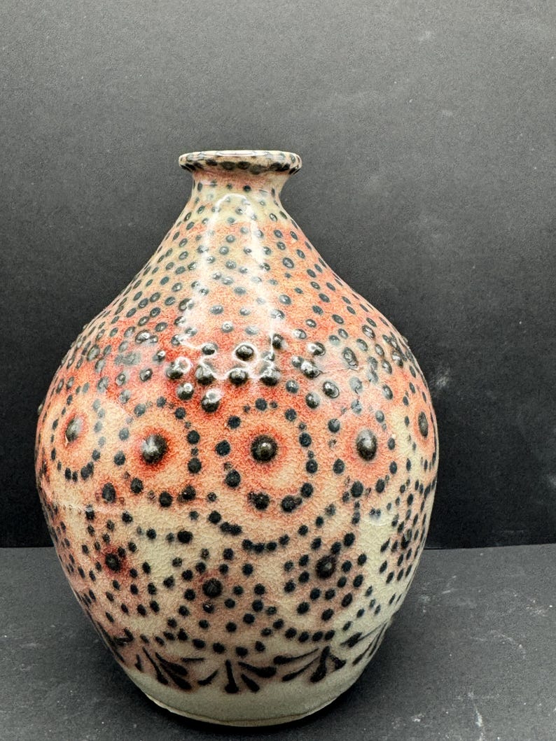 Handmade Pottery Vase with Textured Design image 3