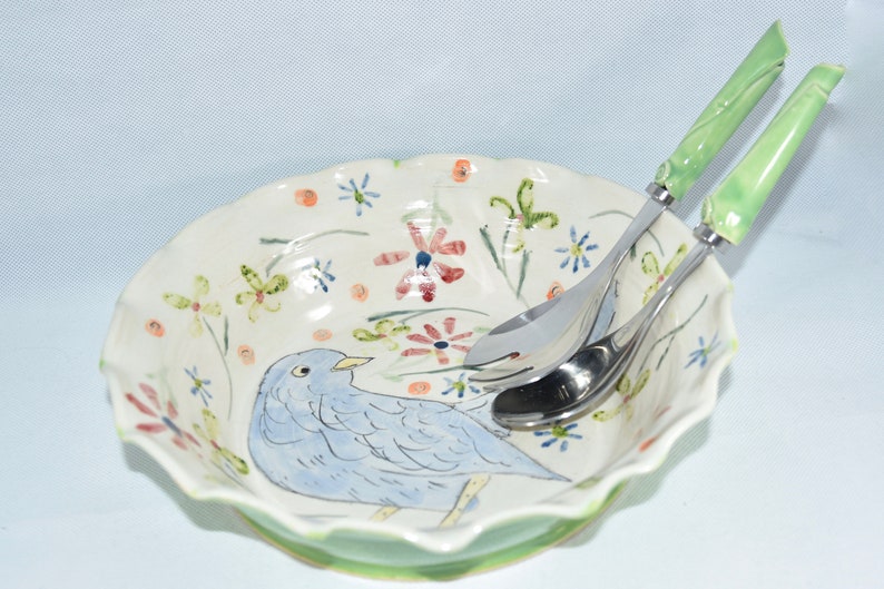 Quiche Baking Dish with Bluebird. Bird Ceramic Cake Pan. Pie Etsy