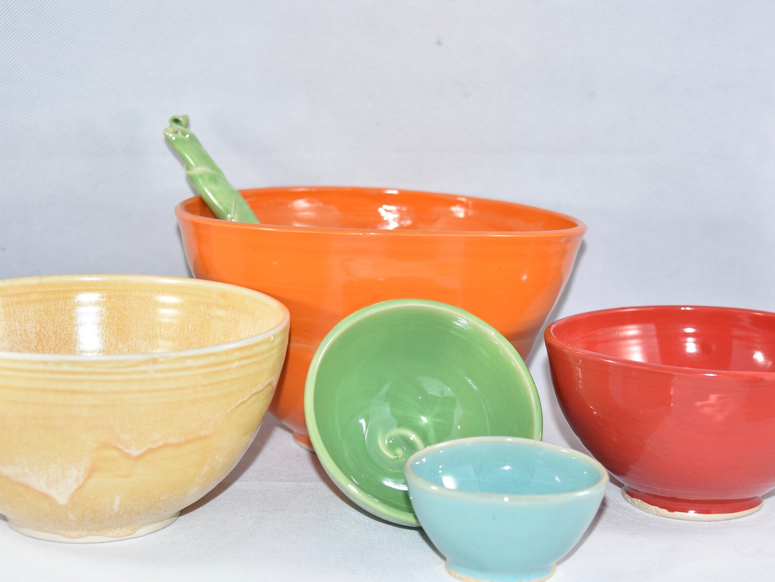 Ceramic Bowl Set of 5 Stacking Bowls Mixing Bowls Nesting Etsy