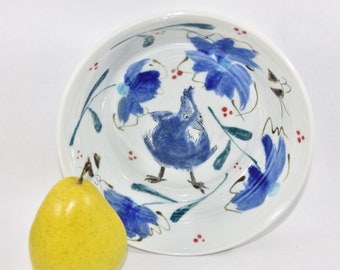 Blue Jay  Pasta Bowls.  Ceramic Soup Bowl. Large Ramekin. Salad Bowls. Ramen Bowls. Noodle Bowls. Ceramics and Pottery.