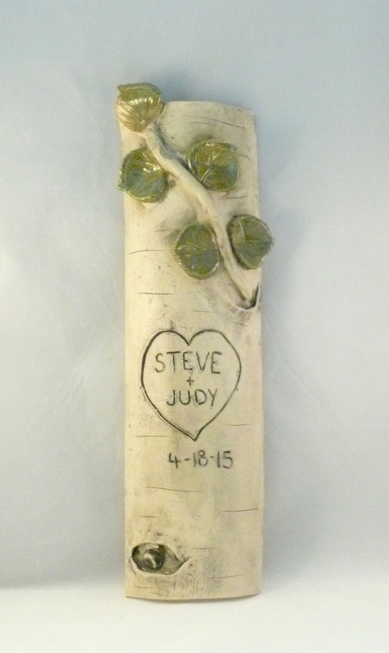 MADE TO ORDER Personalized aspen tree wedding gift for couples. Colorado Wedding. 9TH Anniversary Gift. Ceramics and Pottery. image 6