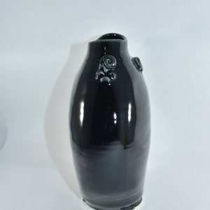 Porcelain Vase in Black Glaze. Stunning Handmade Pottery. image 2