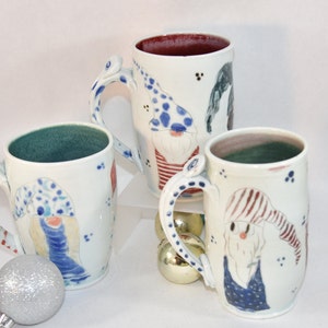 Large Coffee Mugs with Wizards, Holds 18 ounces. Handmade Pottery Cups, Stoneware mug image 3