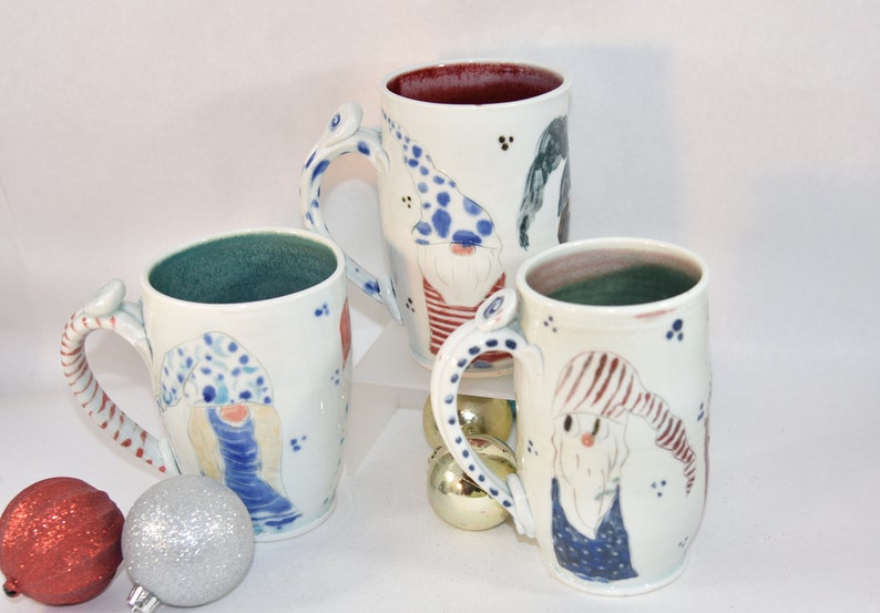 Large Coffee Mugs with Wizards, Holds 18 ounces. Handmade Pottery Cups, Stoneware mug image 3