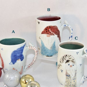 Large Coffee Mugs with Wizards, Holds 18 ounces. Handmade Pottery Cups, Stoneware mug image 4