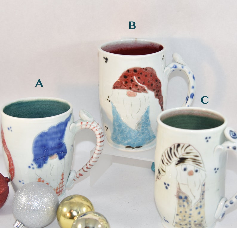 Large Coffee Mugs with Wizards, Holds 18 ounces. Handmade Pottery Cups, Stoneware mug image 4