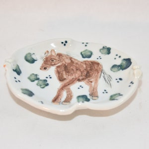 Small Dish with Brown Horse Art for Trinkets and Treasure image 1