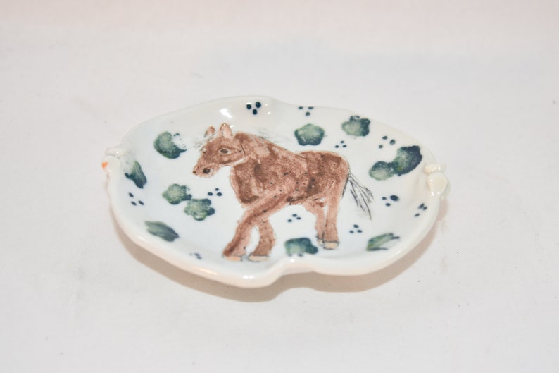 Small Dish with Brown Horse Art for Trinkets and Treasure image 1