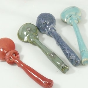 Colorful Small Ceramic Spoons. Handmade Pottery Ceramic Teaspoon, sugar spoon, salt spoon, coffee spoon image 6