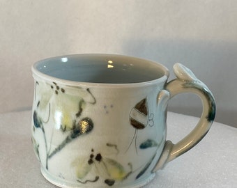 Save the Bees Tea Cup, Handmade Ceramic Coffee Mug