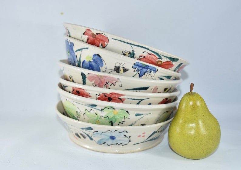 Pasta Bowls with Pacific Coast Sea Animals. Whale. Salmon. Crab. Turtle. Coastal Marine Beach Pottery. Handmade in Oregon. image 7