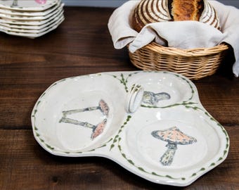 Charcuterie Plate: Handmade Ceramic Serving Dish for Party Snacks