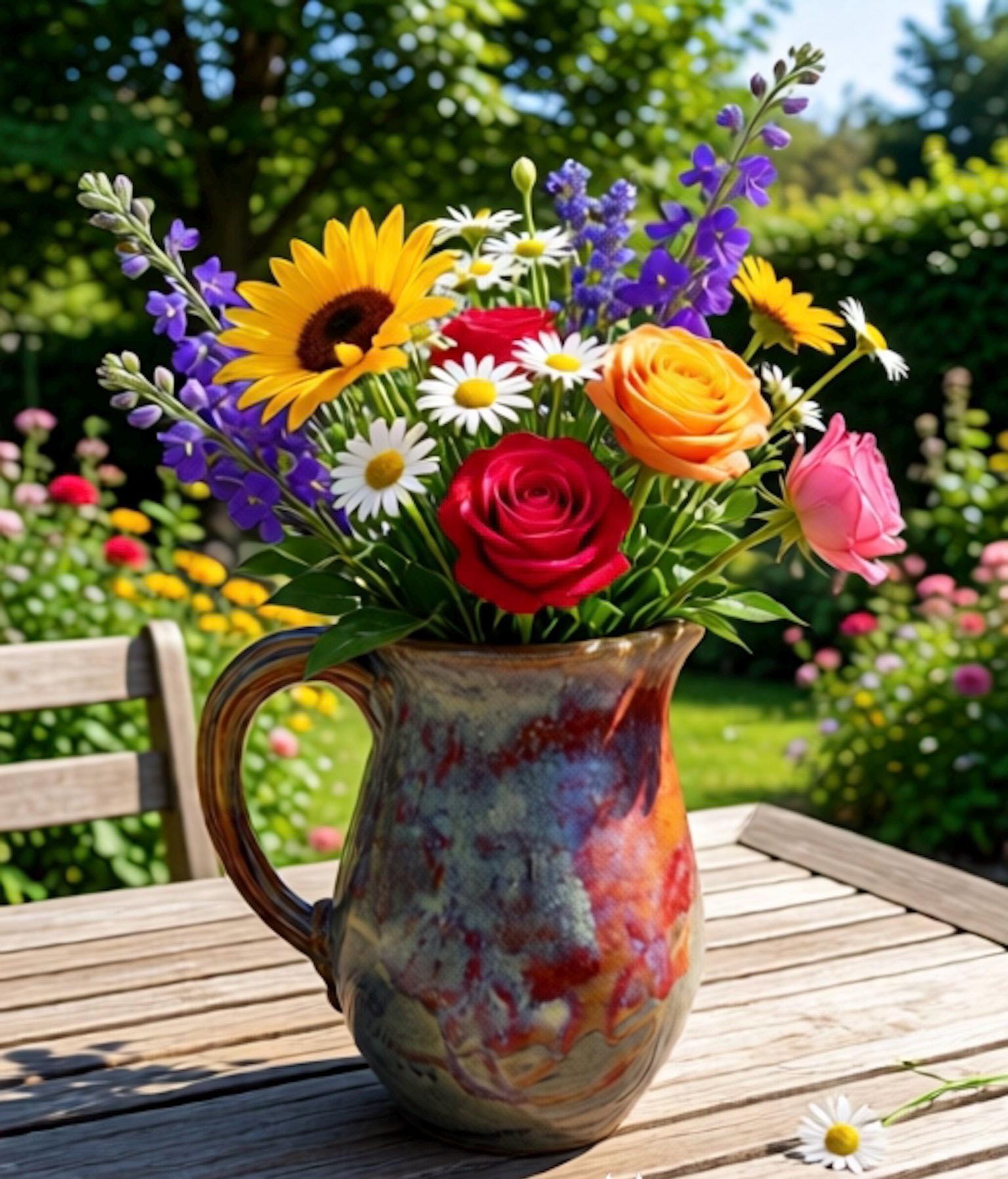 Wheel-thrown Ceramic Pitcher in Neutral Earthy Glazes | Creamer