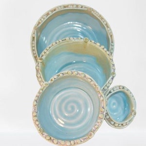 4 Piece Nesting Bowl Set in Sand and Sea Colors image 1