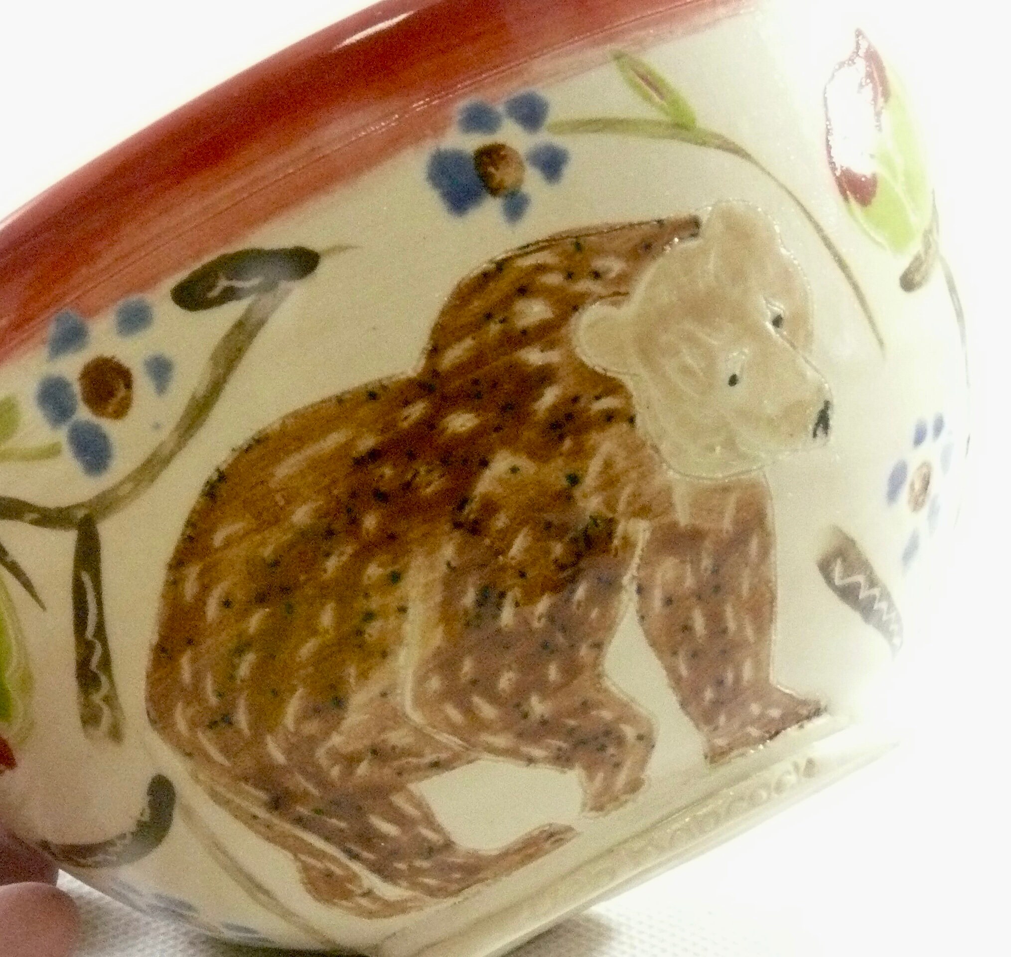 Bear Art Cereal Bowl Stoneware Bowl Fruit Bowl Handmade Etsy