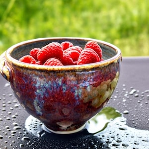 Handmade Ceramic Berry Colander: Rustic Pottery Fruit Bowl for One