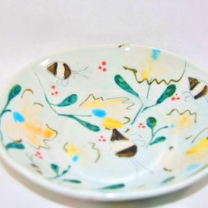 Handcrafted Pottery Pasta Bowl: Bee-Inspired Ceramic Centerpiece, 9th Anniversary Gift, Large Serving Dish