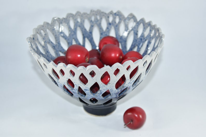 Red Fruit Bowl. Modern Kitchen Decor. image 6