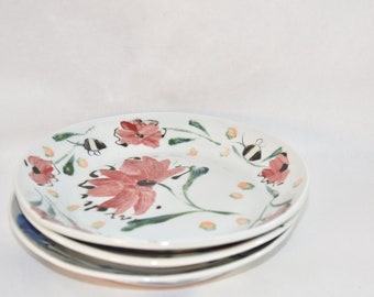 Tuscan Look Dinner Plates - Colorful Floral Design Platters