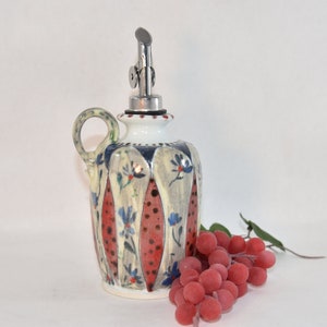 Olive Oil Decanter Ceramic Cruet Oil Dispenser with Pour Spout image 1