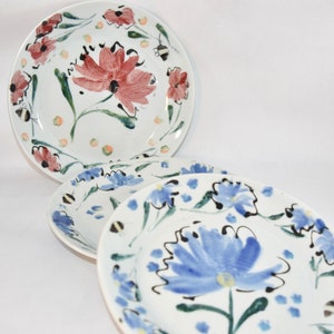 Tuscan Look Dinner Plates Colorful Floral Design Platters image 2