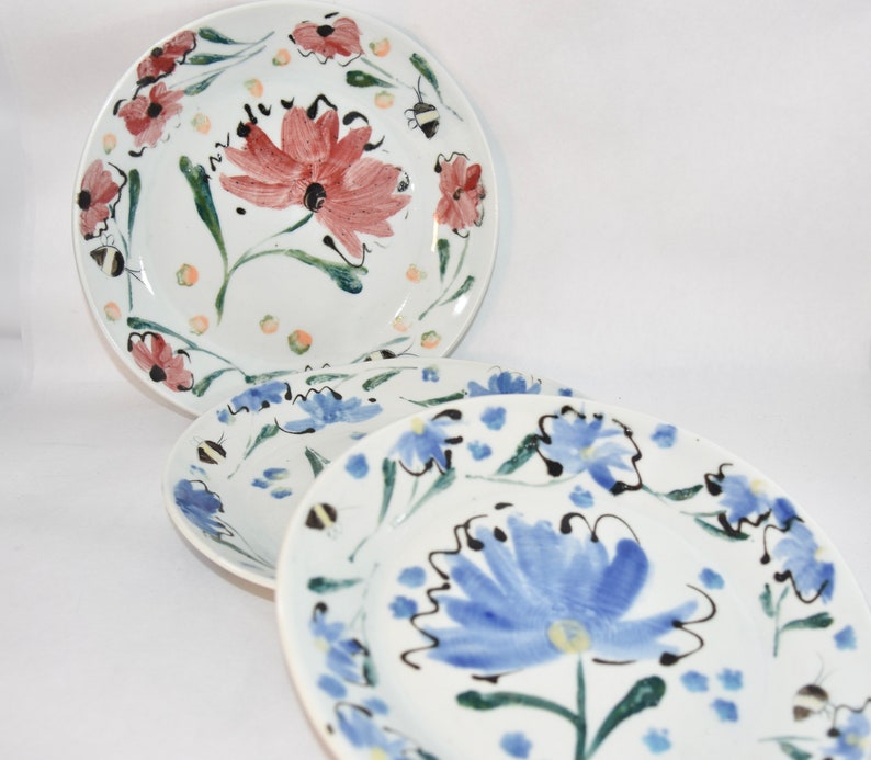 Tuscan Look Dinner Plates Colorful Floral Design Platters image 2
