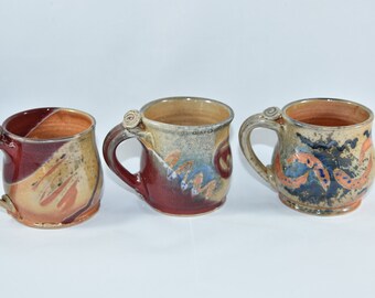 Handmade Pottery Mugs in Toasty Shino Glaze