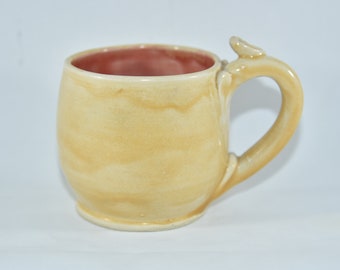 Yellow and Peach Pottery Mug