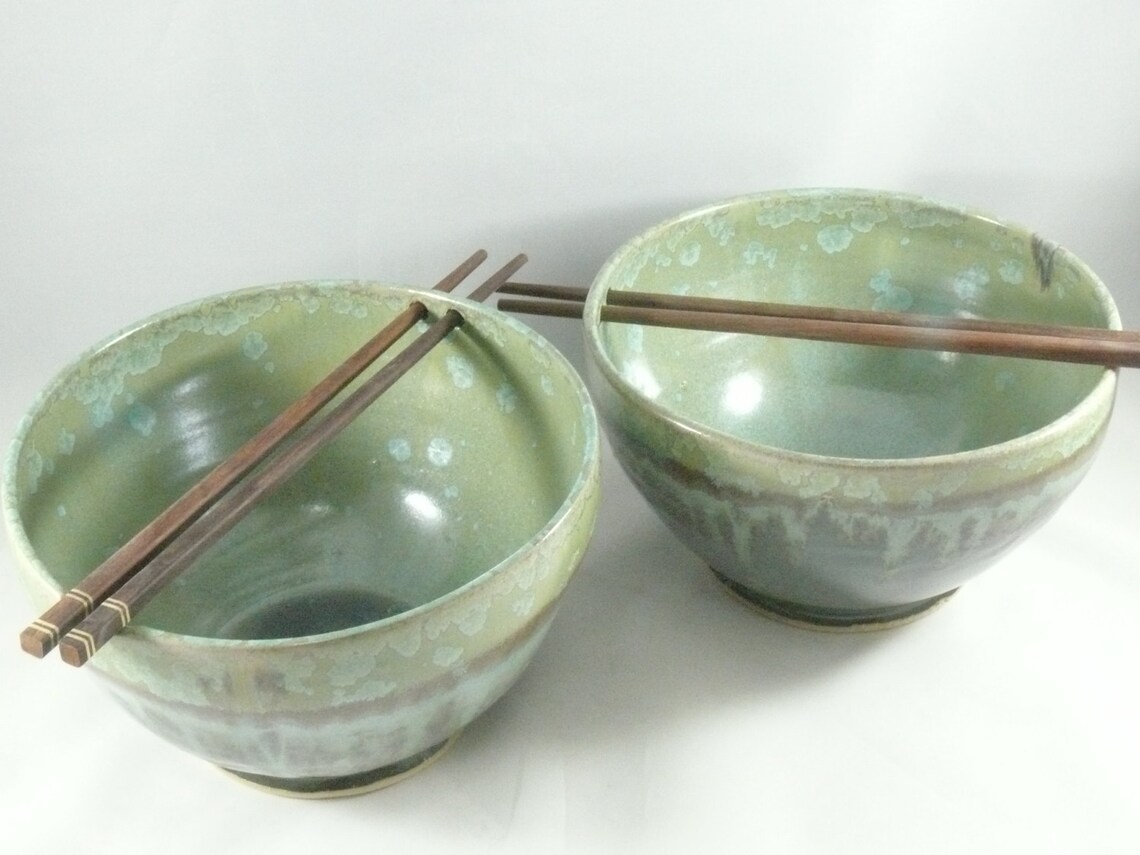 Large Pho Noodle Bowls Ceramic Rice Bowl Chopstick Bowl Etsy