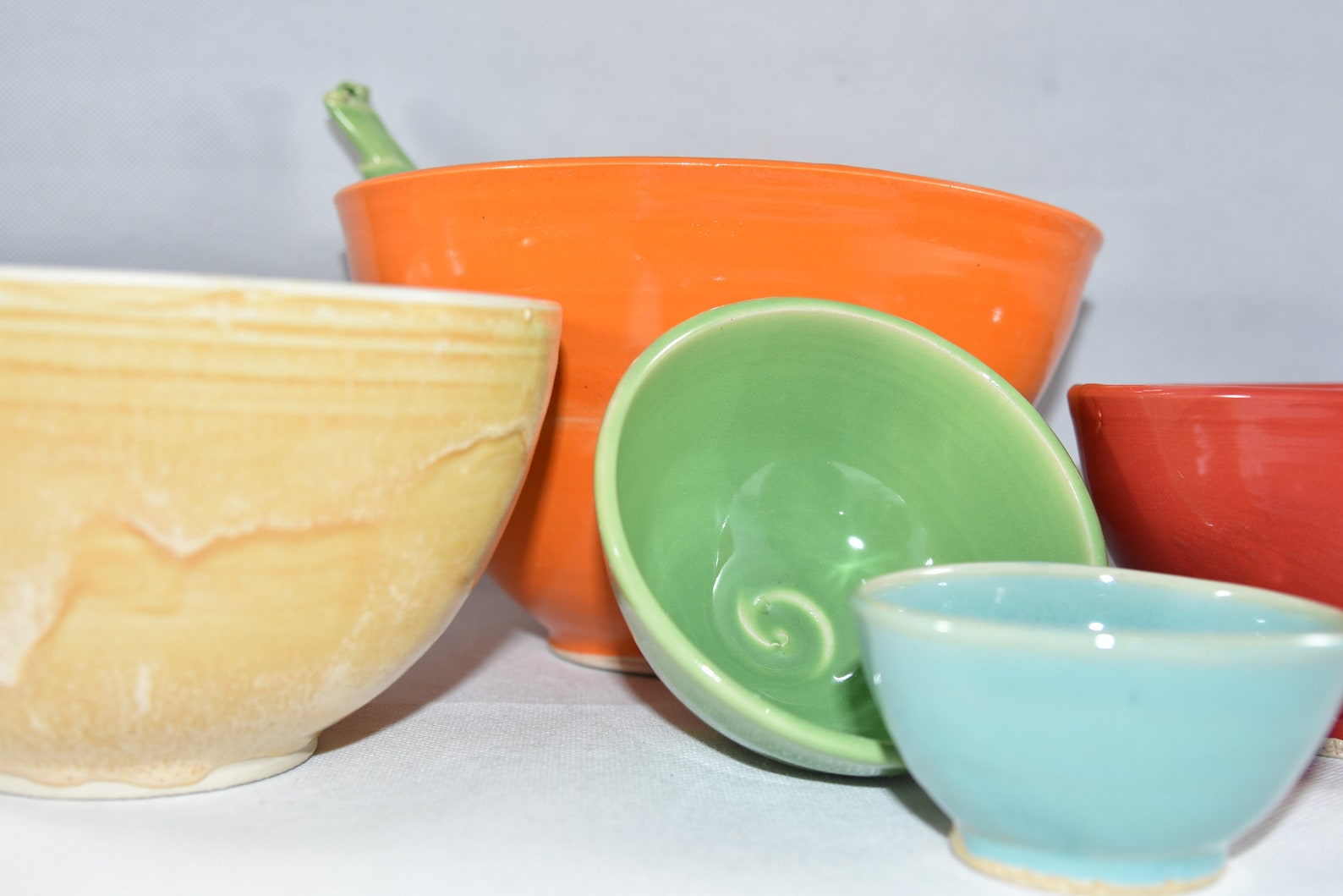 Ceramic Bowl Set of 5 Stacking Bowls Mixing Bowls Nesting Etsy