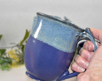 Handcrafted Stoneware Huggable Mug: Extra Large Coffee, Tea, or Beer Cup