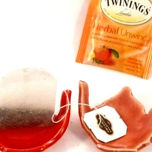 Teabag holder, Trinket Dishes, Ring Dish, tea lover gift, teapot jewelry. spoon rest image 7