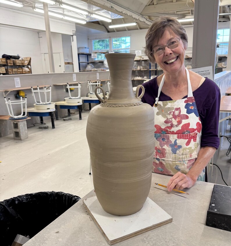 Handmade Pottery Vase with Textured Design image 9