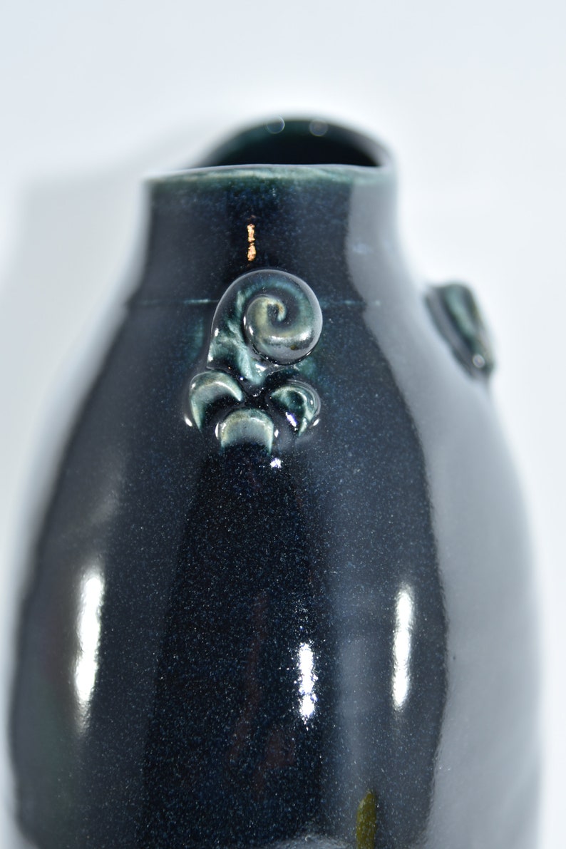 Porcelain Vase in Black Glaze. Stunning Handmade Pottery. image 3