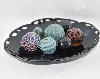 Decorative Centerpiece Bowl with Orbs, Spheres and Balls