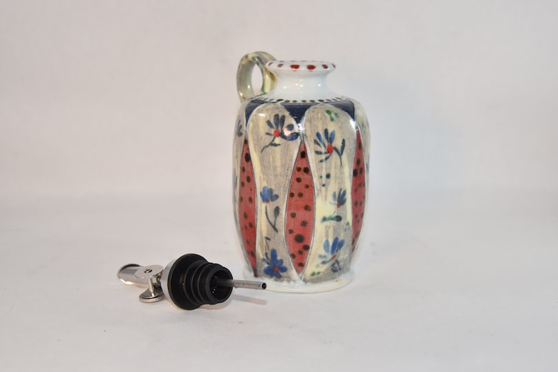 Olive Oil Decanter Ceramic Cruet Oil Dispenser with Pour Spout image 4