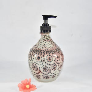 Handmade Pottery Vase with Textured Design Vase+Pump Dispenser